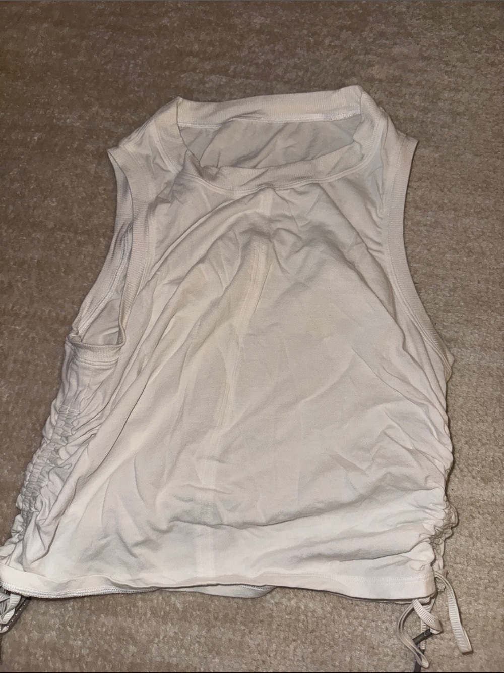 lululemon athletica Cream Drawstring Side Tank